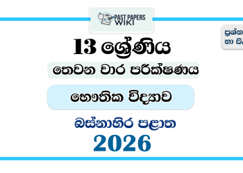 Grade 13 Physics 3rd Term Test Paper 2026 | Western Province