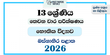 Grade 13 Physics 3rd Term Test Paper 2026 | Western Province