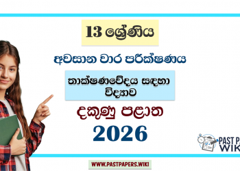 Grade 13 SFT 3rd Term Test Paper 2026 | Southern Province