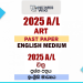 2025 A/L Art Paper | English Medium