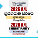 2026 A/L Christianity Past Paper Sinhala Medium