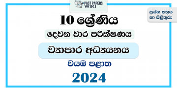 2024 Grade 10 Business Studies 2nd Term Test Paper | North Western Province