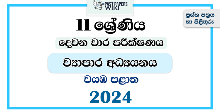 2024 Grade 11 Business Studies 2nd Term Test Paper | North Western Province