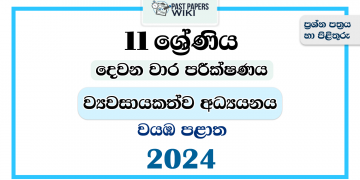 2024 Grade 11 Entrepreneurship Studies 2nd Term Test Paper | North Western Province