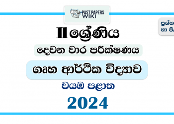 2024 Grade 11 Home Economics 2nd Term Test Paper | North Western Province