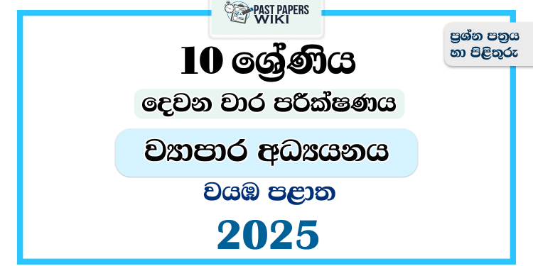 North Western Province 2025 Grade 10 Business Studies 2nd Term Test Paper
