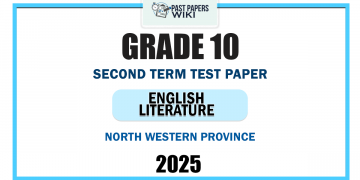 North Western Province 2025 Grade 10 English Literature 2nd Term Test Paper