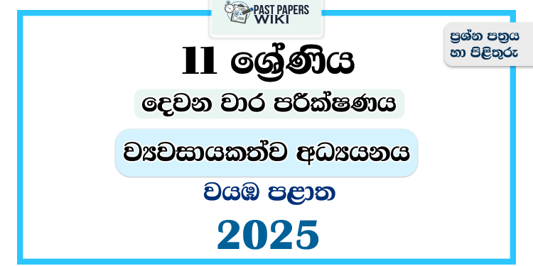 North Western Province 2025 Grade 11 Entrepreneurship Studies 2nd Term Test Paper