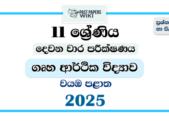 North Western Province 2025 Grade 11 Home Economics 2nd Term Test Paper