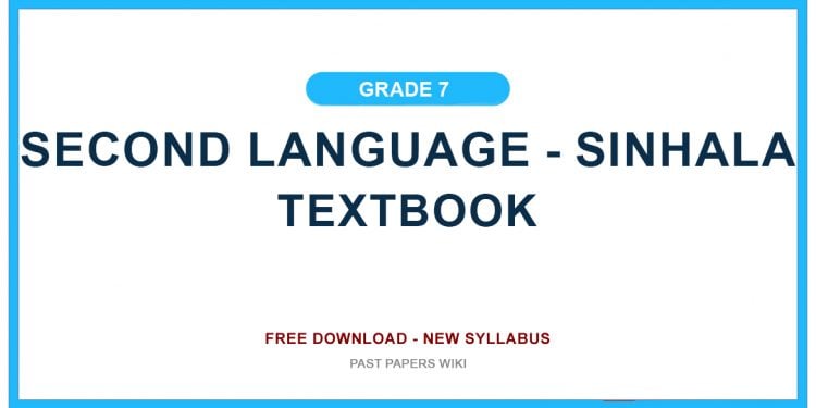 Grade 07 Second Language - Sinhala Textbook PDF