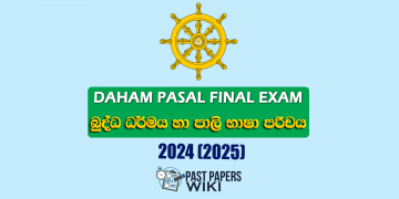Daham Pasal Final Exam Past Paper (Pali Abhidharma) 2024 (2025)