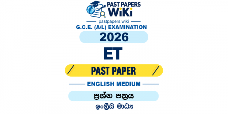 2026 A/L ET Past Paper English Medium