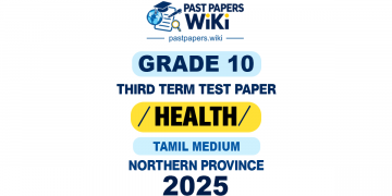 Northern Province 2025 Grade 10 Health 3rd Term Test Paper | Tamil Medium