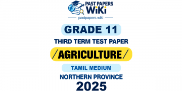 Tamil Medium 2025 Grade 11 Agriculture 3rd Term Test Paper | Northern Province