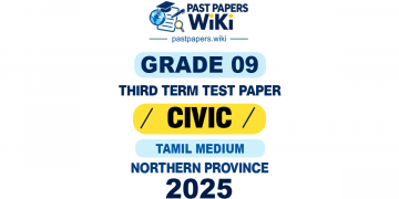 Tamil Medium 2025 Grade 09 Civic 3rd Term Test Paper | Northern Province