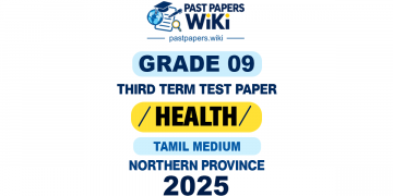 Northern Province 2025 Grade 09 Health 3rd Term Test Paper | Tamil Medium
