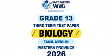 Tamil Medium 2026 Grade 13 Biology 3rd Term Test Paper | Western Province