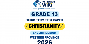 Western Province 2026 Grade 13 Christianity 3rd Term Test Paper | English Medium