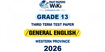 2026 Grade 13 General English 3rd Term Test Paper | Western Province