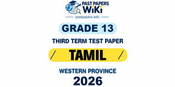 2026 Grade 13 Tamil 3rd Term Test Paper | Western Province