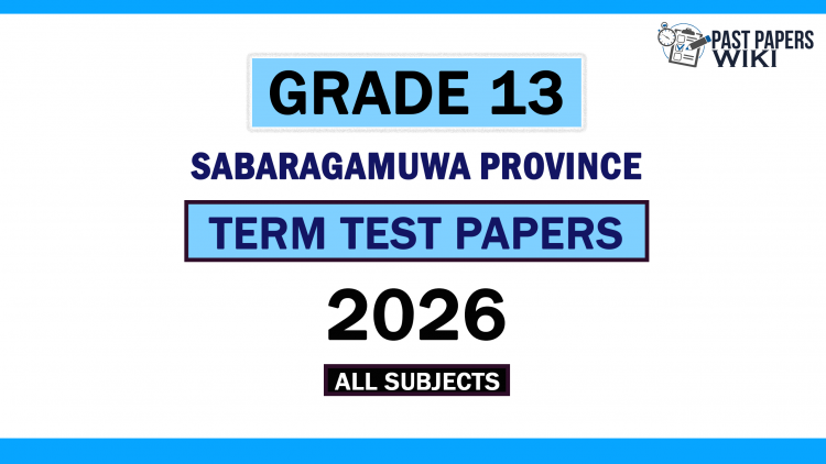 2026 Sabaragamuwa Province Grade 13 3rd Term Test Papers
