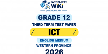 Western Province 2026 Grade 12 ICT 3rd Term Test Paper | English Medium